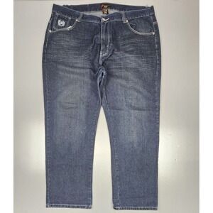Vintage Phat Farm Jeans Mens 44x32.‎ Y2K Embroidered Baggy Hip Hop Blue Denim